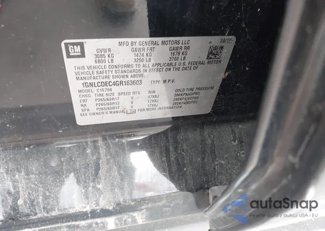 2016 Chevrolet Tahoe Commercial Fleet z USA, uszkodzony, nr VIN 1GNLCDEC4GR163603